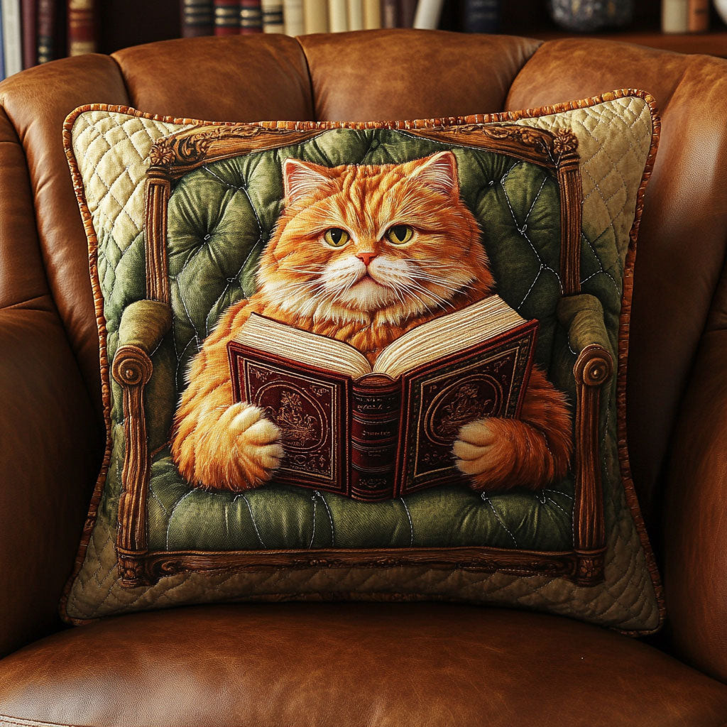 Orange Fluffy Cat WT2702084CL Quilt Pillow Case