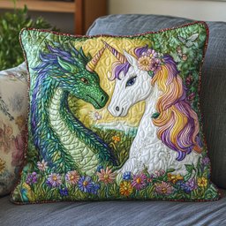 Green Dragon And Unicorn WT1403034CL Quilt Pillow Case