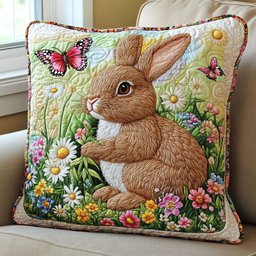 Rabbit Flower WT0703042CL Quilt Pillow Case