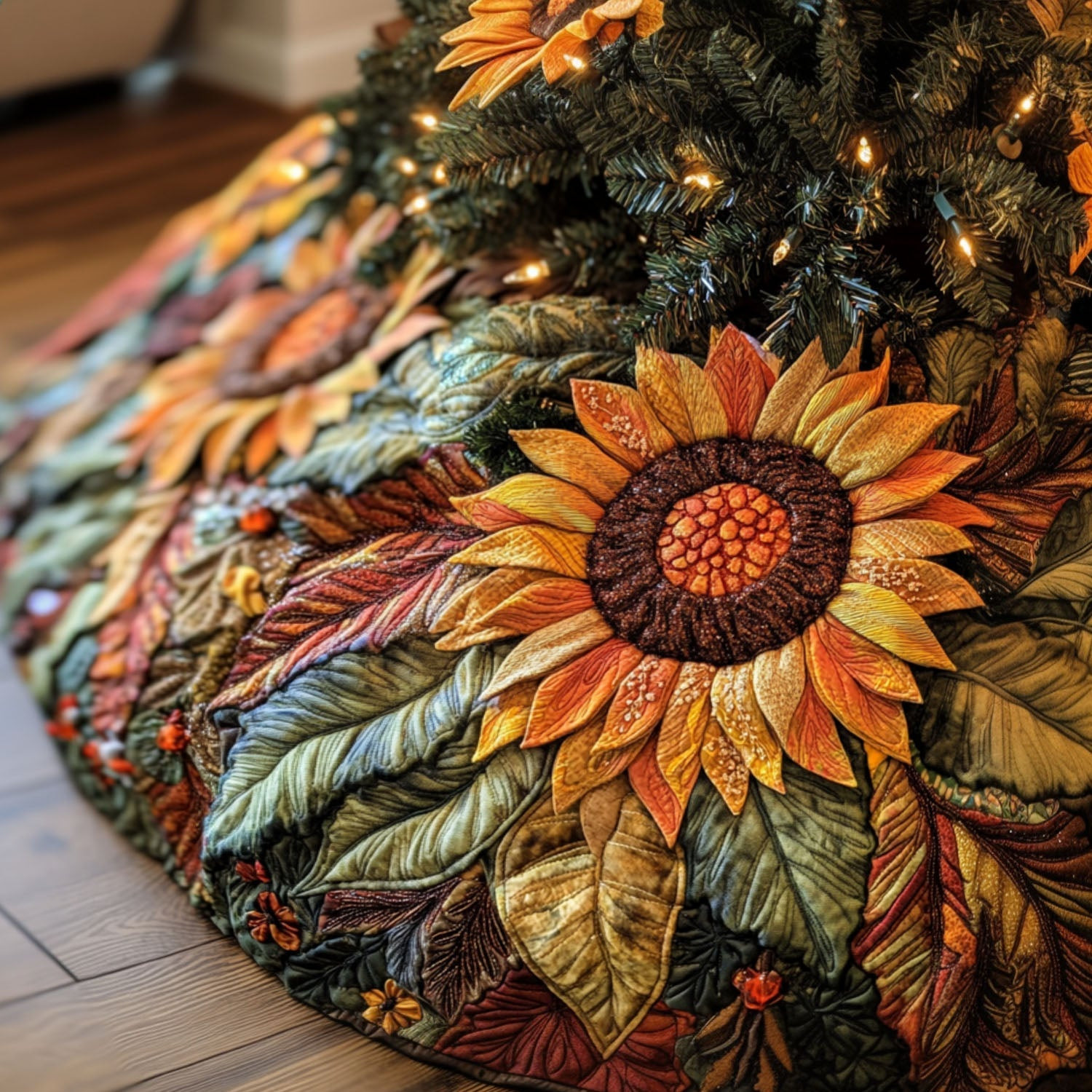 Harvest Radiance Quilted Christmas Tree Skirt NCU0PTT074