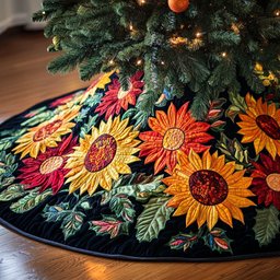 Autumn Sun Parade Quilted Christmas Tree Skirt NCU0PTT071