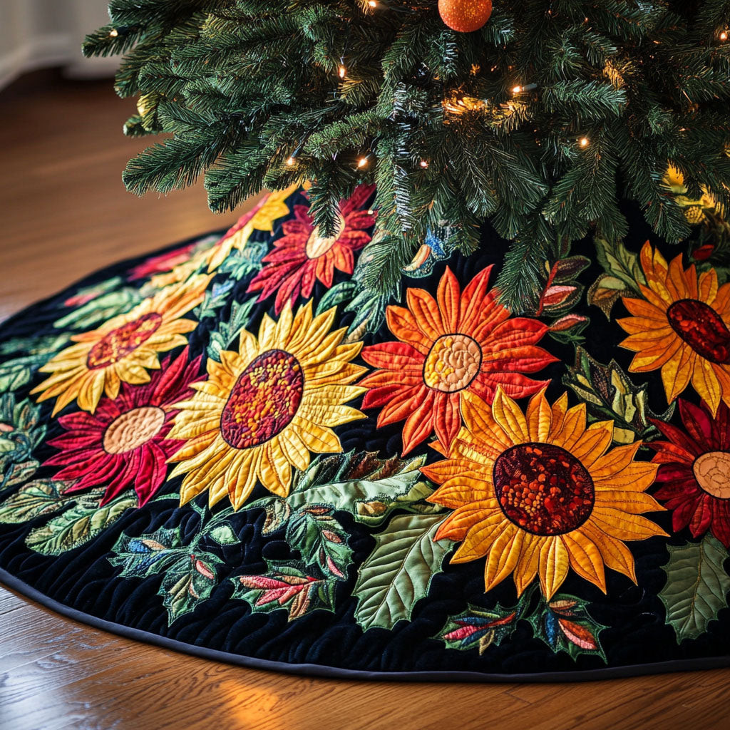 Autumn Sun Parade Quilted Christmas Tree Skirt NCU0PTT071