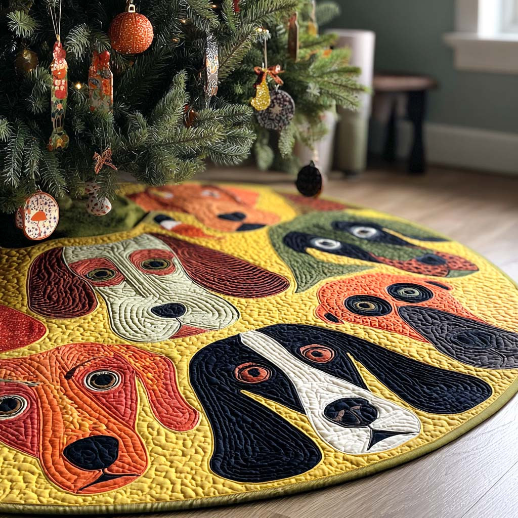 Purrfect Whimsy Christmas Quilted Tree Skirt NCU0PTT1472