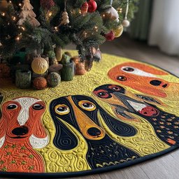 Silly Snouts Christmas Quilted Tree Skirt NCU0PTT1473