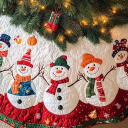 Jolly Gathering Christmas Quilted Tree Skirt NCU0NT1302