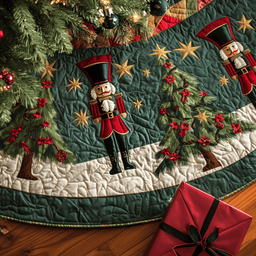 Nutcracker Parade Quilted Christmas Tree Skirt NCU0DV1070
