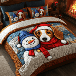Beagle and Noel Quilt Bedding Set Duvet Cover Queen Christmas Gifts For Your Sister In Law