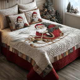 Santa Glow Quilt Bedding Set Holiday Season Duvet Covers Christmas Gifts For Grandparents