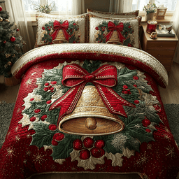 Festive Chimes Quilt Bedding Set Santa Claus Duvet Covers Xmas Presents For Mother In Law
