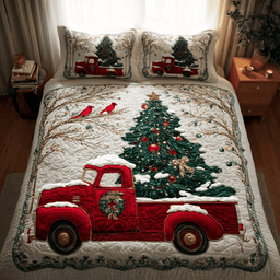 Winter Ride Quilt Bedding Set King Size Bed Set Christmas Gifts For Employees