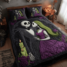 Gothic Love Quilt Bedding Set Halloween Duvet Cover Queen