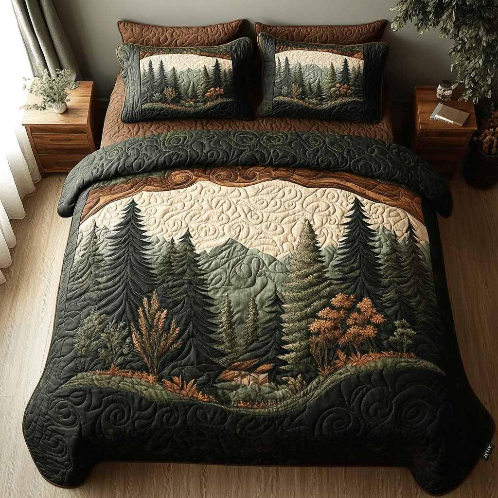 Forest Quilt Bedding Set Twin Comforter Sets Forest Themed Gifts
