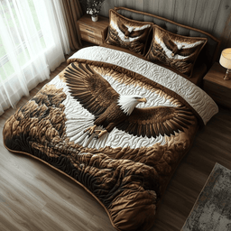 Eagle Horizon Quilted Bedding Set American Eagle Duvet Covers Gift for Dad