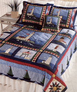 Lighthouse Quilt Bedding Set Full Size Comforter Gifts For Lighthouse Lovers