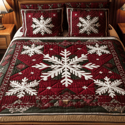 Snowflake Quilt Bedding Set Christmas Comforter Christmas Gift From Grandma