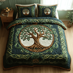 Celtic Canopy Quilt Bedding Set Comforter Sets Queen Gifts For Religious Woman