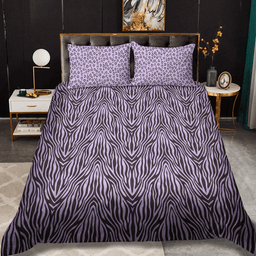 Purple Zebra Quilt Bedding Set Twin Bed Sheets Birthday Presents For Nana