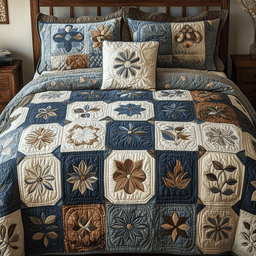 Antique Bloom Quilted Bedding Set King Comforter Sets Meaningful Gift for Mom