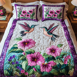 Hummingbird Harmony Quilt Bedding Set Comforter Sets Queen Unique Religious Gifts for Grandma