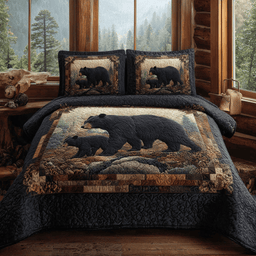 Black Bears Quilt Bedding Set Twin Comforter Sets Daughter In Law Gifts