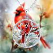 Red Cardinal Bird Necklace For Men's And Women