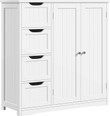 Wooden Bathroom Floor Cabinet, Freestanding Entryway Storage Unit Console Table, Bathroom Furniture Home Decor, White