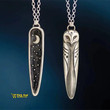 Owl Star Moon Pendant Necklace Men Women