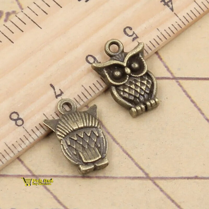 20pcs Charms Big Eyes Owl 16x12mm Tibetan Bronze Silver Color Pendants