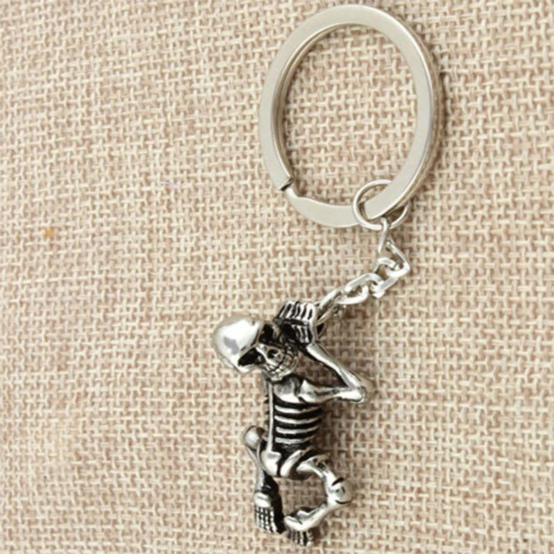 Embroidered Keychains Punk Vintage Punk Skull Keychain - Eternal Midnight