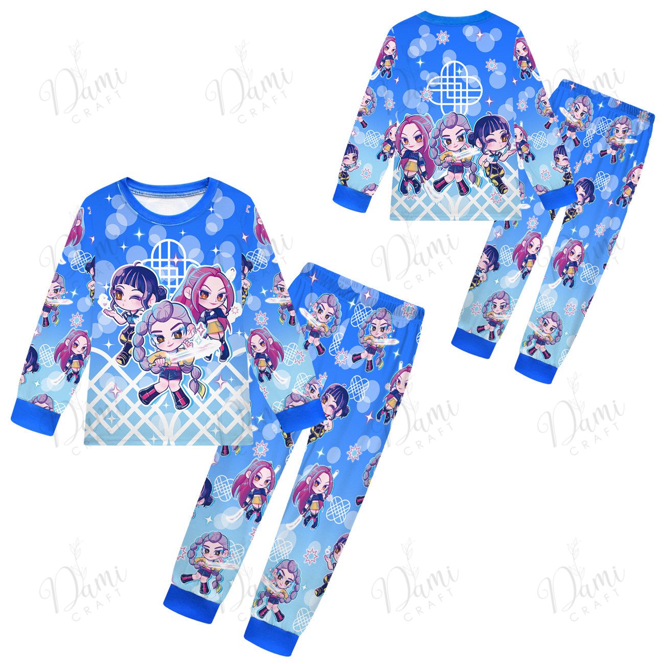 Huntrix Chibi Pajama Set for Girls – Kpop Demon Hunters Kids PJs, Cute ...