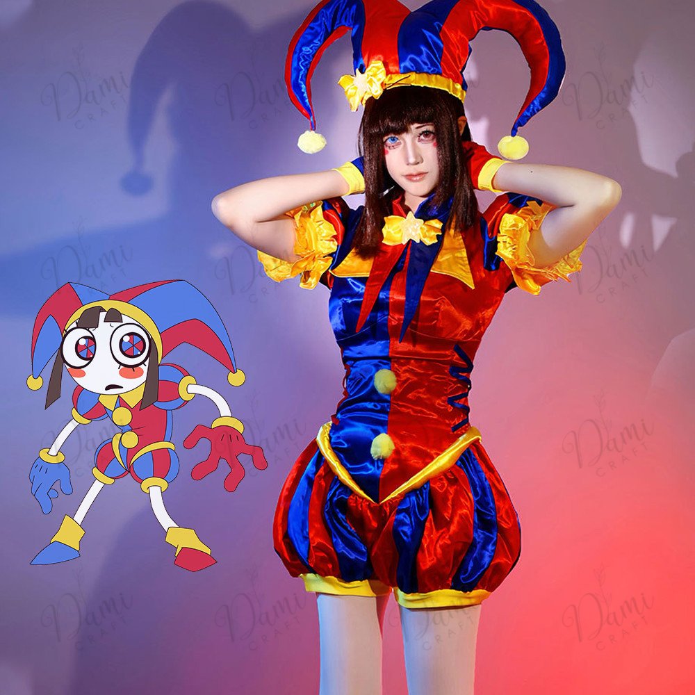 Pomni Jester Costume The Amazing Digital Circus Cosplay Outfit Red Blue ...