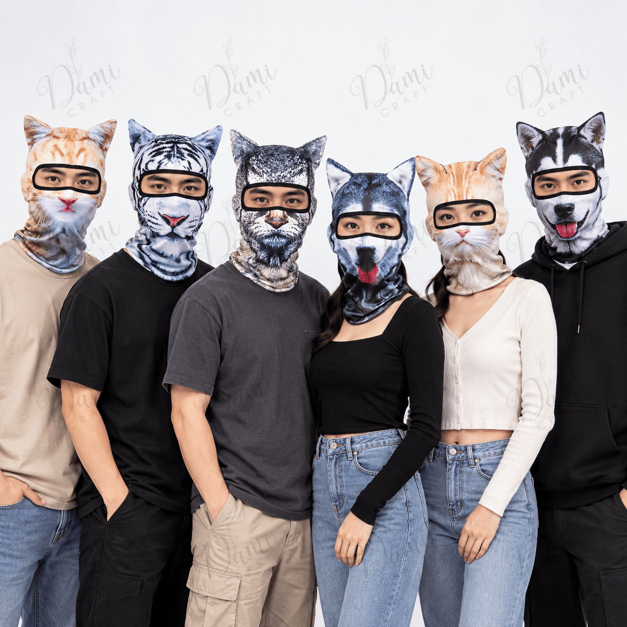 Funny 3D Animal Balaclava Mask, Realistic Animal Face Ski Mask, Cat Do ...