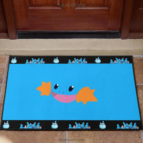 Pokemon Anime Door Mat | Mudkip Water Pokemon Face Blue Door Mat Home Decor GENZ2703