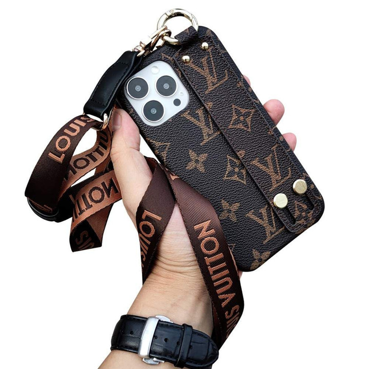 LUXURY IPHONE CASE WITH HANDHELD STAND AND LANYARD