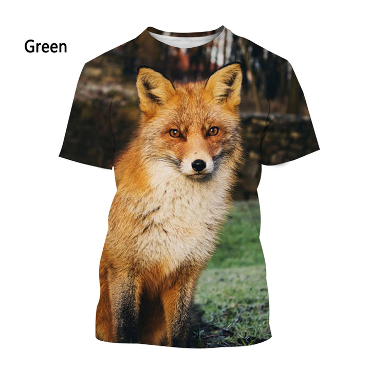 3D Printing T-shirt Animal Fox T-shirt Men's Casual