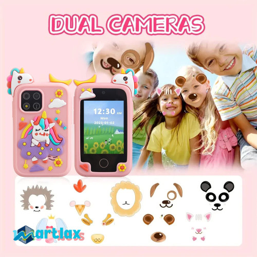 Cartoon Kids Smart Phone Toys - MP3 Player & Digital Camera for Boys & Girls - Best Birthday & Christmas Gifts