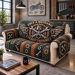 Once A Mechanic Always A Mechanic Quilted Sofa Cover Holiday Couch Protector Gifts