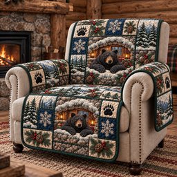 Rustic Forest Patchwork Quilted Sofa Cover Xmas Home Decor Secret Santa Gifts
