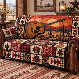 Guitar Lover Quilted Sofa Cover Living Room Sofa Xmas Decor Music Lovers Gifts