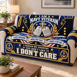 Navy Veteran Legacy Quilted Sofa Cover Festive Sofa Cover Christmas Gifts