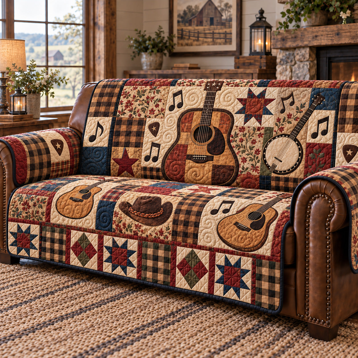 Guitar Lover Quilted Sofa Cover Living Room Sofa Xmas Decor Christmas Ideas For Her