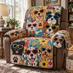 Cool Dogs Club Quilted Sofa Cover Xmas Quilted Couch Cover Dog Lover Gifts