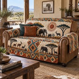 Acacia Sunset Quilted Sofa Cover Quilted Sofa Protector Xmas Gift For Homeowners