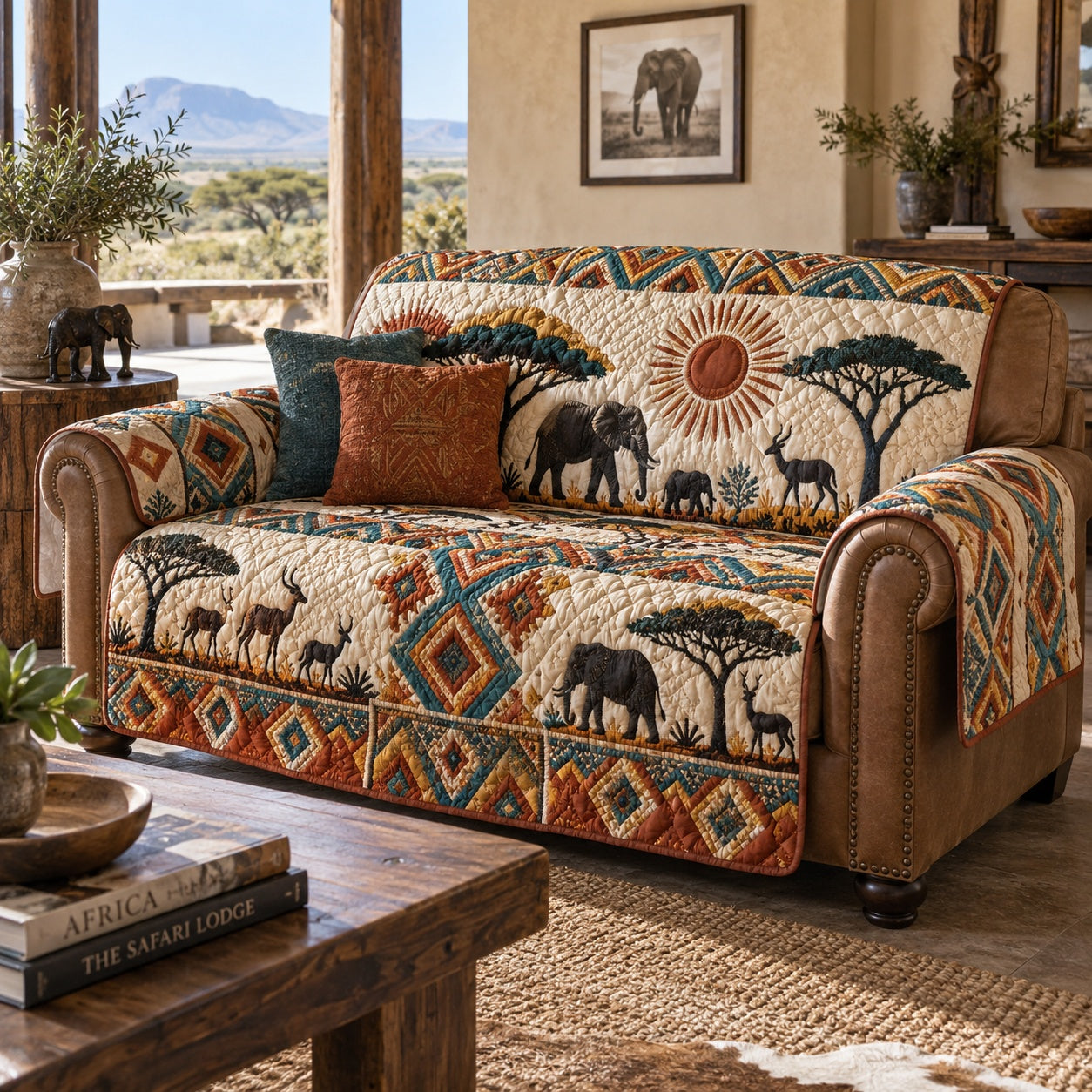 Acacia Sunset Quilted Sofa Cover Quilted Sofa Protector Xmas Gift For Homeowners