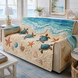 Starfish Sand Voyagers Quilted Sofa Cover Holiday Quilted Sofa Cover For Homeowners