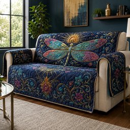 Midnight Celestial Skimmer Quilted Sofa Cover Christmas Sofa Protector Xmas Gifts