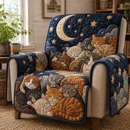 Celestial Paws Midnight Quilted Sofa Cover Quilted Sofa Cover For Christmas Home Decor