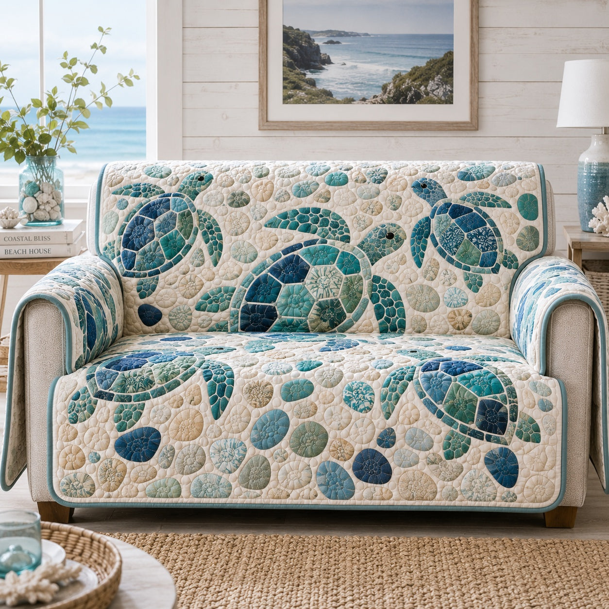 Loggerhead Marine Drift Quilted Sofa Cover Xmas Quilted Sofa Cover Secret Santa Gifts