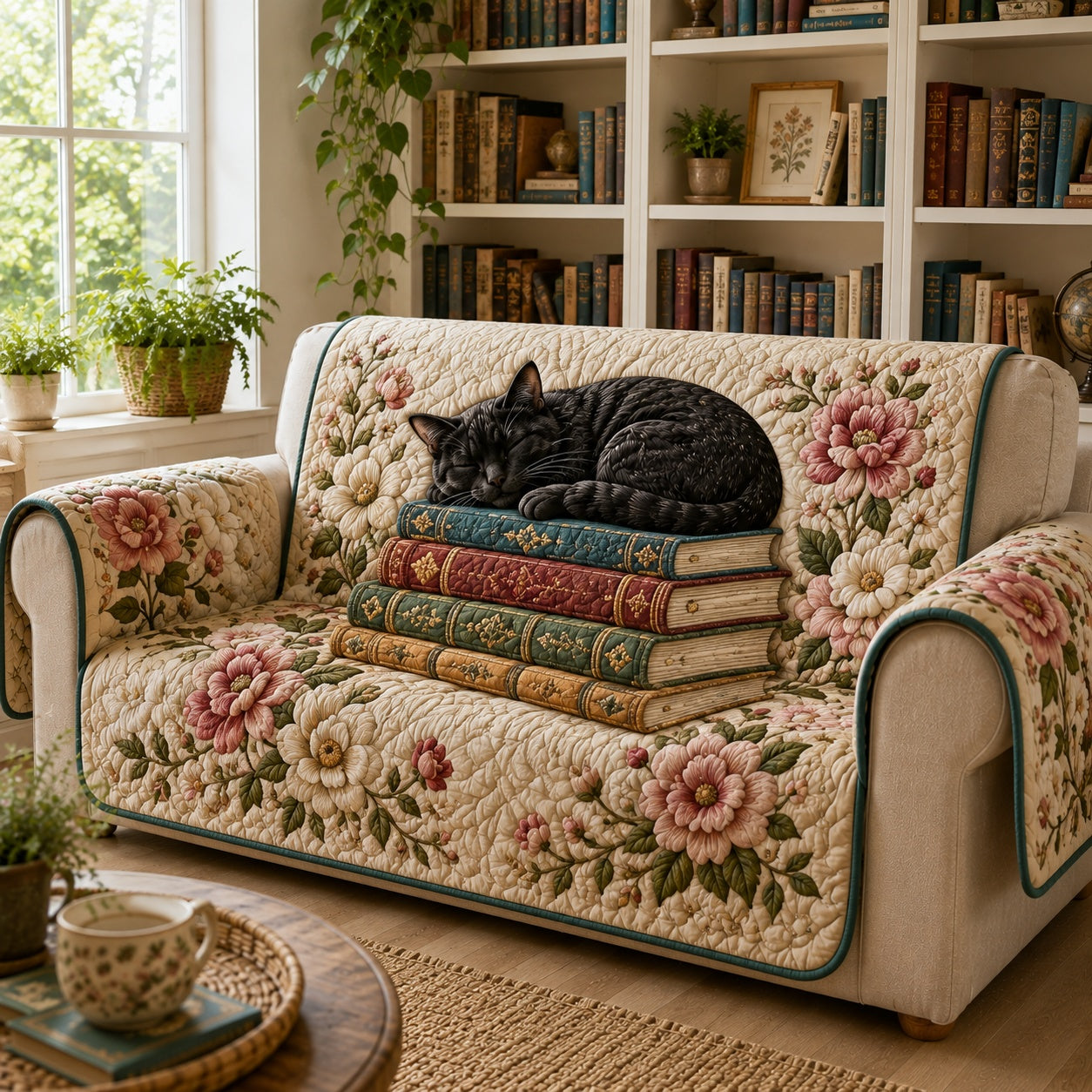 Whisker Storybook Bloom Quilted Sofa Cover Christmas Sofa Cover Gift For Mom