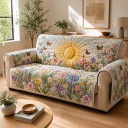 Pastel Monarch Wake Quilted Sofa Cover Xmas Sofa Protector Xmas Gift For Family